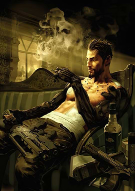 Deus Ex Character with Guns