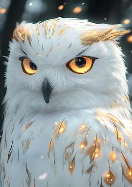 Snowy Owl with Golden Feathers