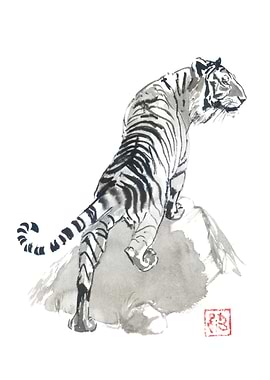 Tiger Ink Painting