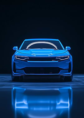Blue Sports Car Front View