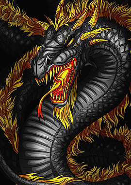 Fiery Dragon Illustration