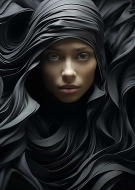 Woman in Black Drapery