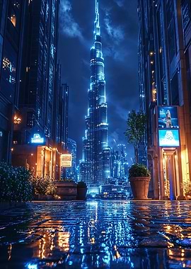 Dubai Skyline at Night