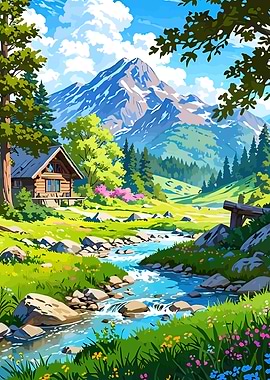 Mountain Cabin Stream