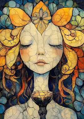 Floral Portrait Princess Of Cups