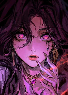 Anime Girl with Glowing Eyes