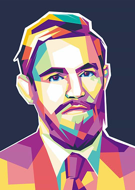 Man with Beard in Pop Art Style