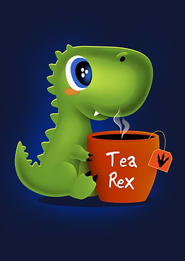 Tea-Rex Dinosaur Illustration