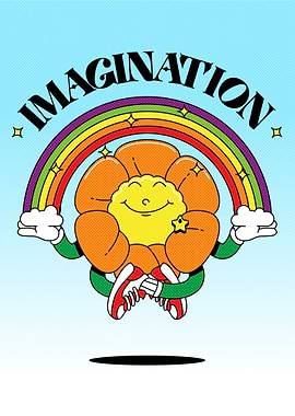 Rainbow Flower Imagination Motivation Quote