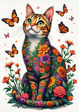 Floral Cat