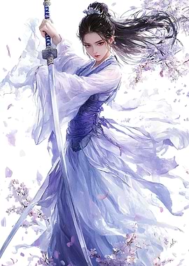 Warrior Woman in Purple Dress