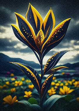 Golden Flower in Field