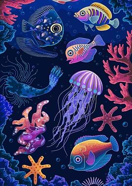 Underwater Life Illustration