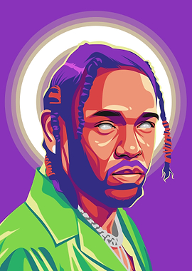 Pop Art Portrait of Kendrick Lamar