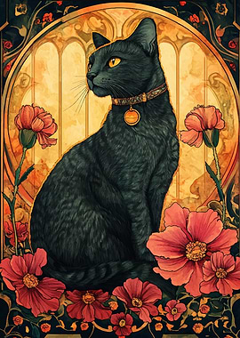 Black Cat Art Deco
