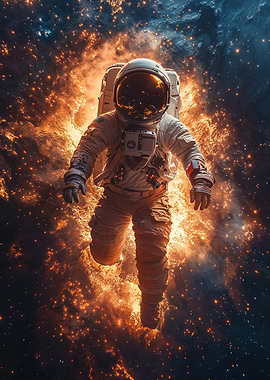 Astronaut in Space Fire