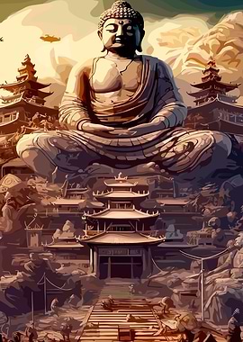 Buddha Temple Illustration