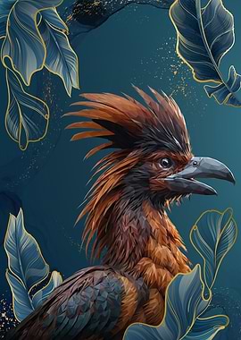 Hoatzin with Leaves