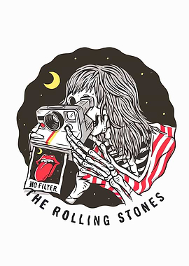 Rolling Stones Skeleton Polaroid