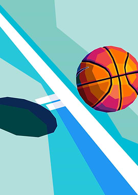 Basketball in Flight Pop Art