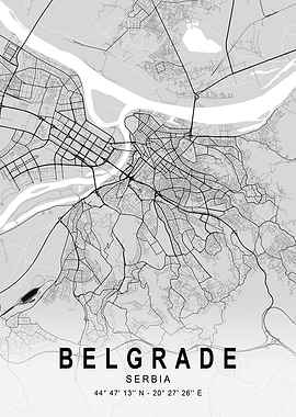 Belgrade Light City Map