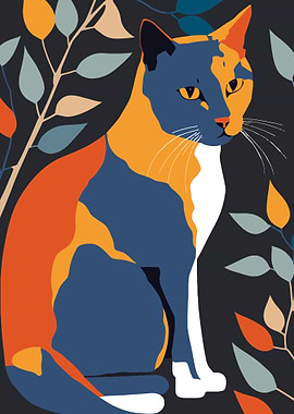 Calico Cat Illustration