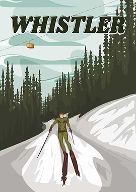 Whistler Ski Poster