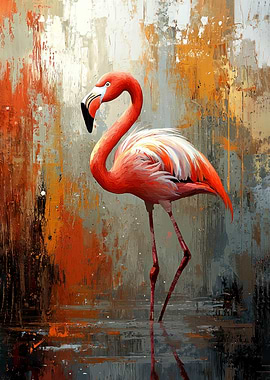 Pink Flamingo Painting