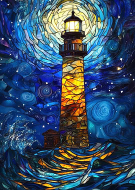 Stained Glass Lighthouse