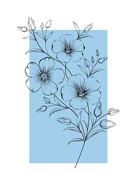 Floral Line Art Print