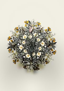 Vintage Lady Tulip Wreath Floral Arrangement