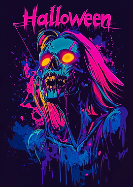 Neon Zombie Halloween