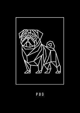 Geometric Pug Illustration