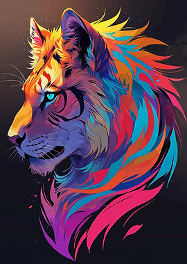 Colorful Tiger Portrait