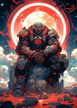 Mech Warrior in Red