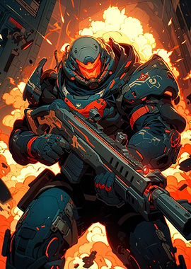 Cyberpunk Soldier Artwork