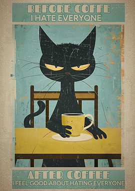 Coffee Grumpy Cat Poster