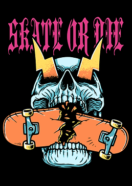 Skate or Die Skull