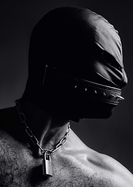 Man in Leather Mask and Chain