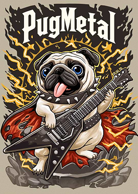 Pug Metal Guitarist