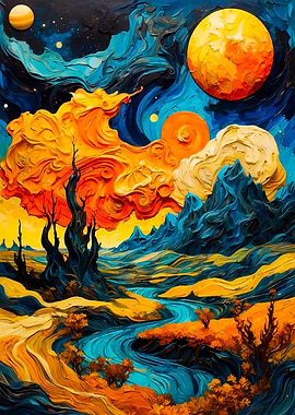 Starry Night Landscape