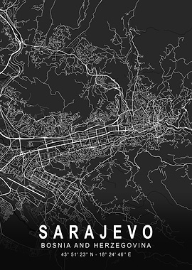Sarajevo Dark City Map