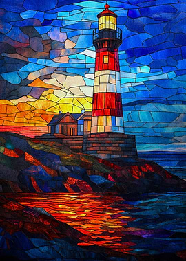 Stained Glass Lighthouse