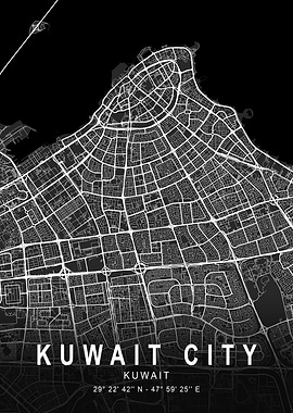Kuwait Dark City Map