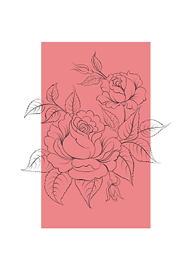 Black Line Rose Illustration