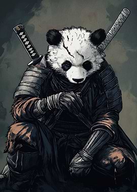 Panda Samurai Warrior