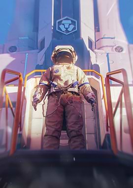 Astronaut at Space Station