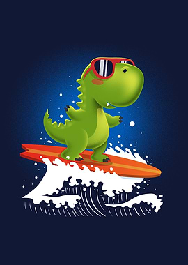 Tyrannosaurus Rex Surfing