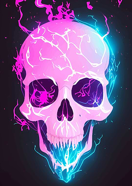 Neon Skull Art