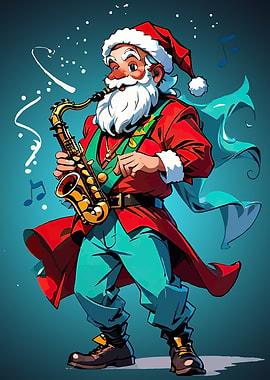 Santa Claus with Saxophone
